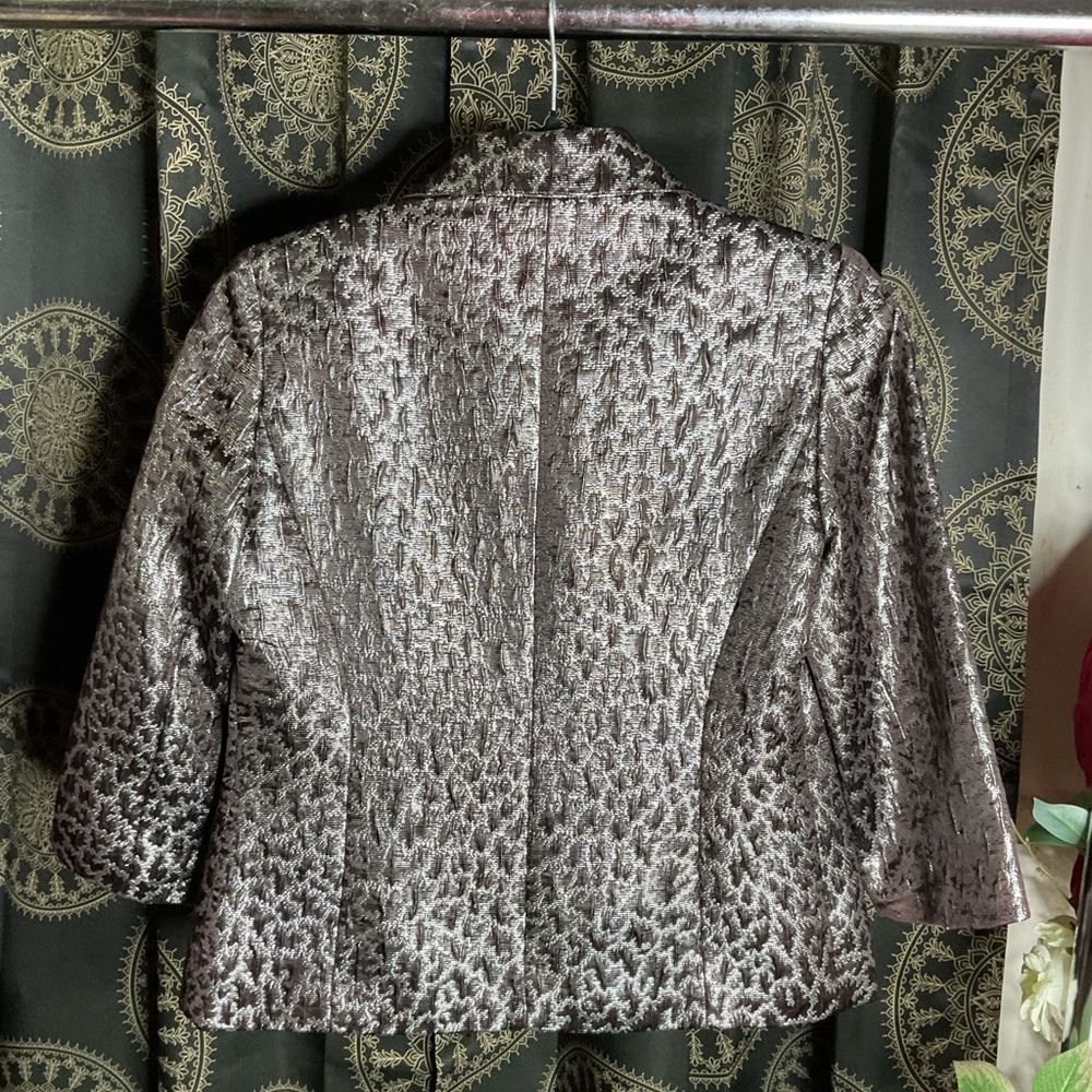 NWOT Michael Kors Metallic Jacquard Swing Jacket - Picture 3 of 6